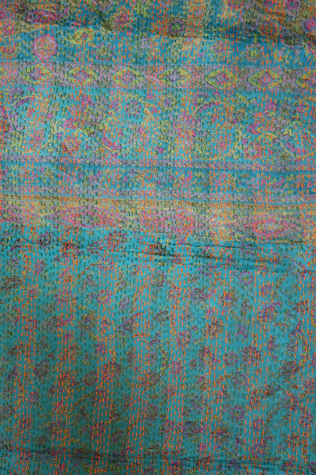 Kantha silketørklæde – Recycled Vintage Sari | 40x190 cm | MASALA