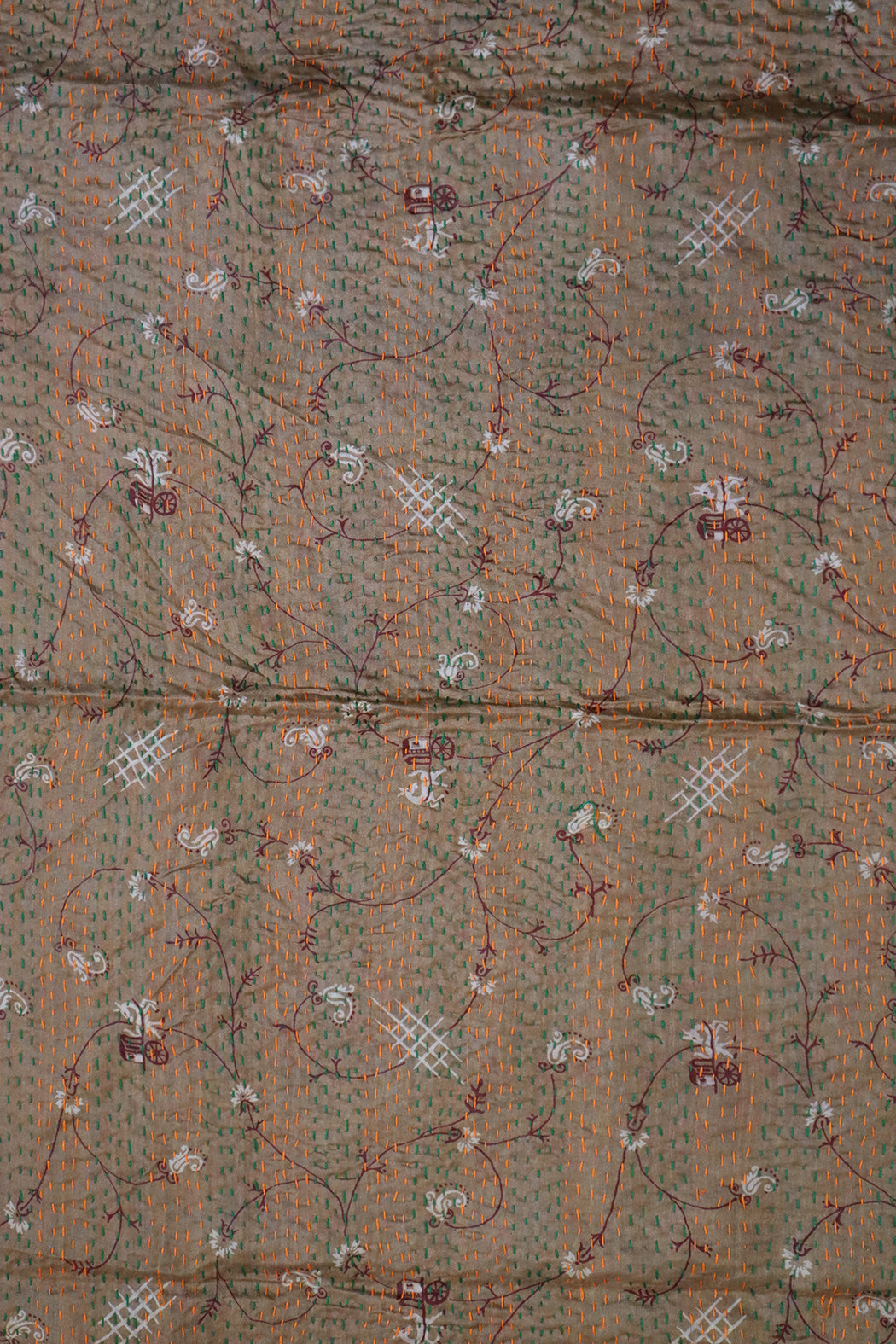 Kantha silketørklæde – Recycled Vintage Sari | 40x190 cm | MASALA