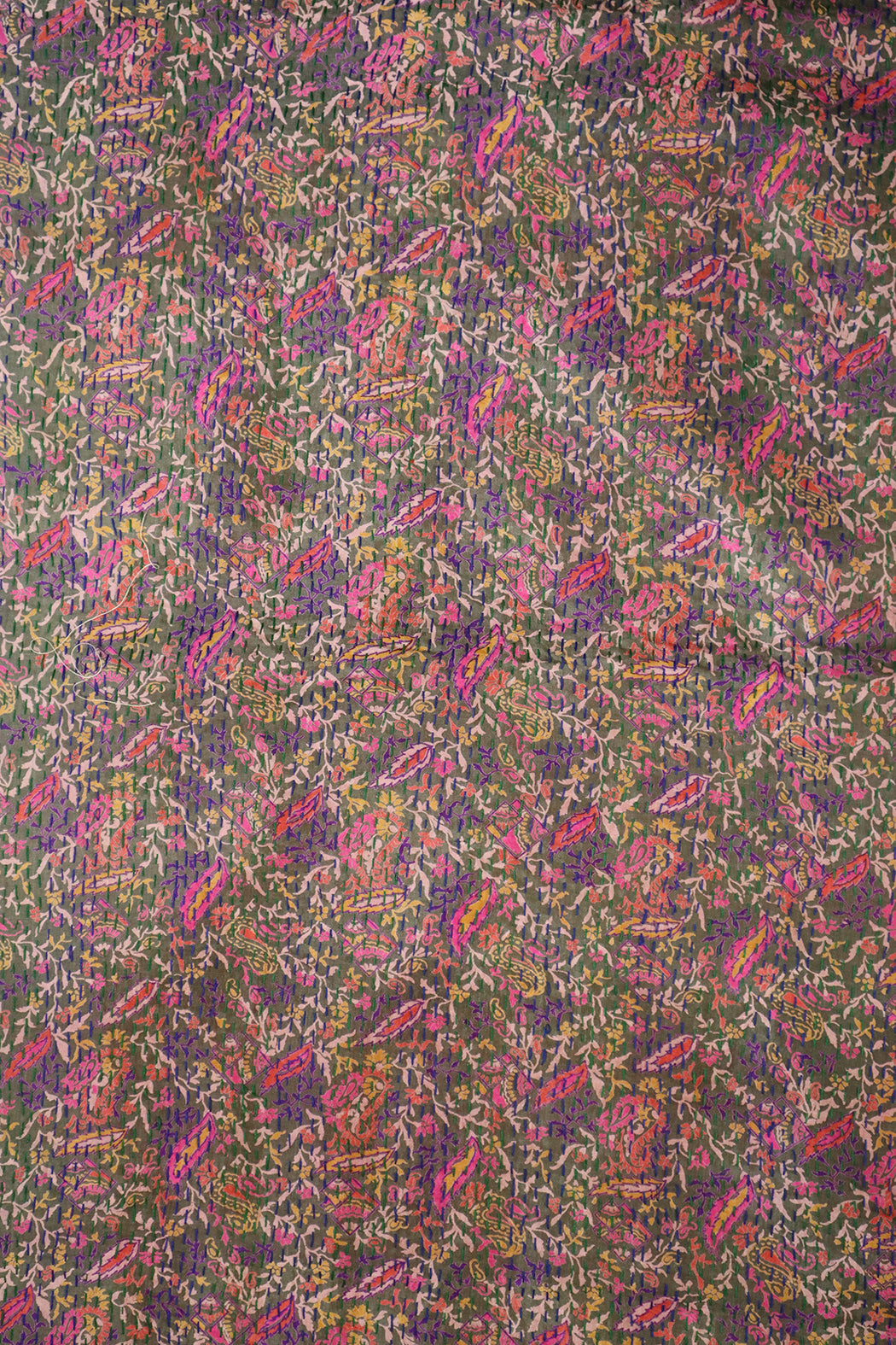 Kantha silketørklæde – Recycled Vintage Sari | 40x190 cm | MASALA