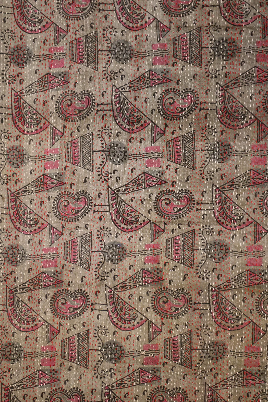 Kantha silketørklæde – Recycled Vintage Sari | 40x190 cm | MASALA