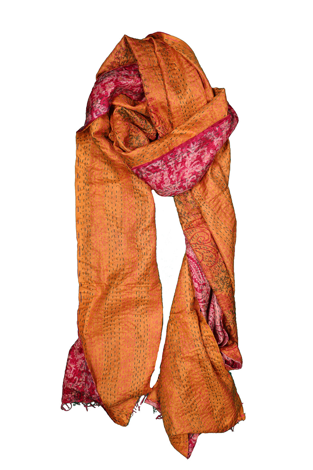 Sari kantha silk scarf 40*190 cm