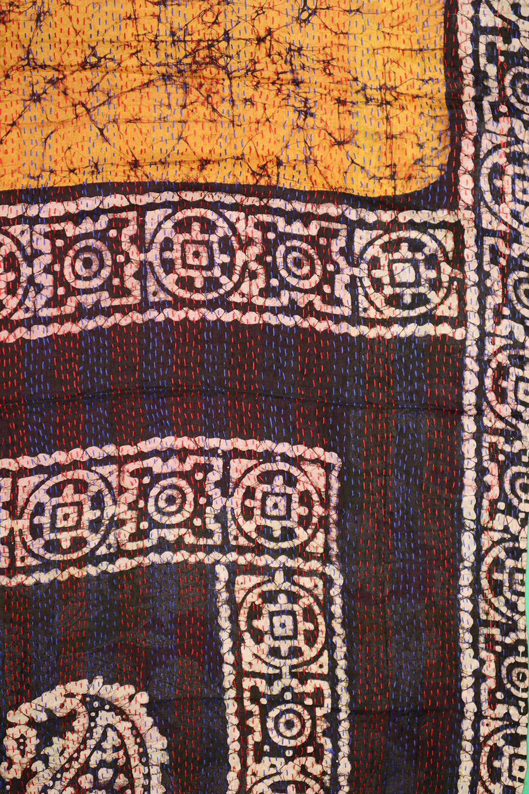 Sari kantha silk scarf 40*190 cm