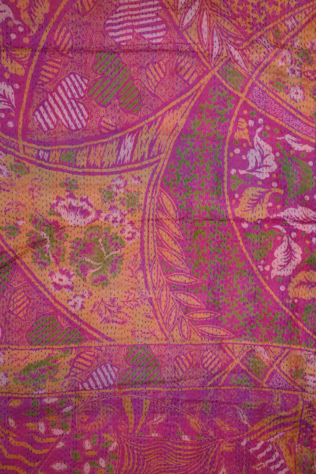 Sari kantha silk scarf 40*190 cm