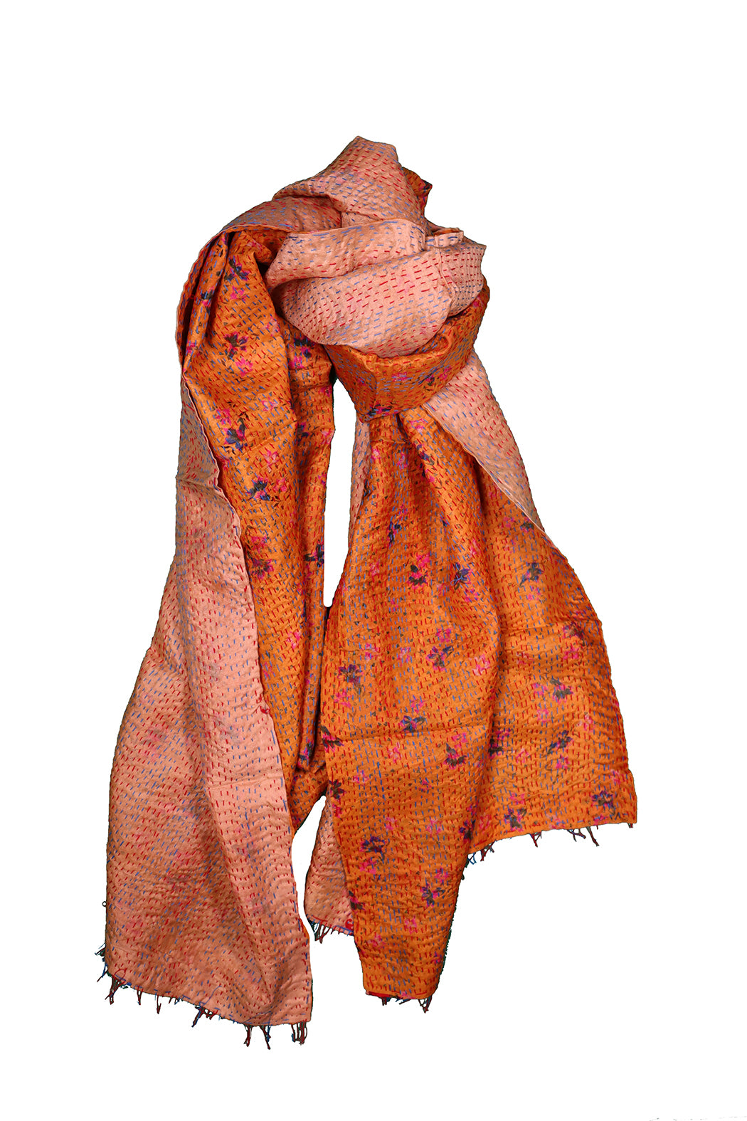 Sari kantha silk scarf 40*190 cm