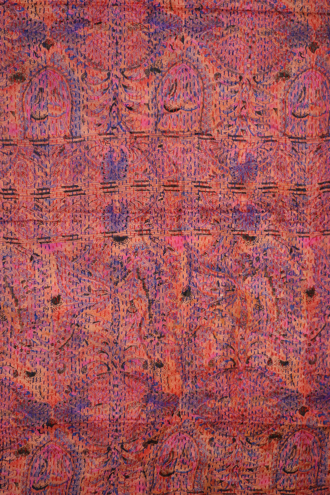 Sari kantha silk scarf 40*190 cm