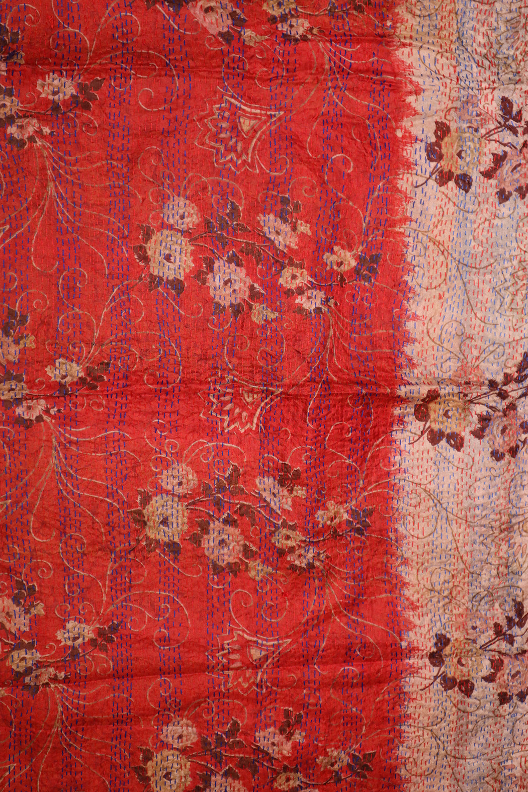 Sari kantha silk scarf 40*190 cm