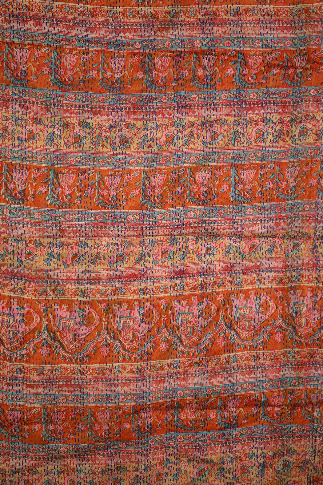 Sari kantha silk scarf 40*190 cm