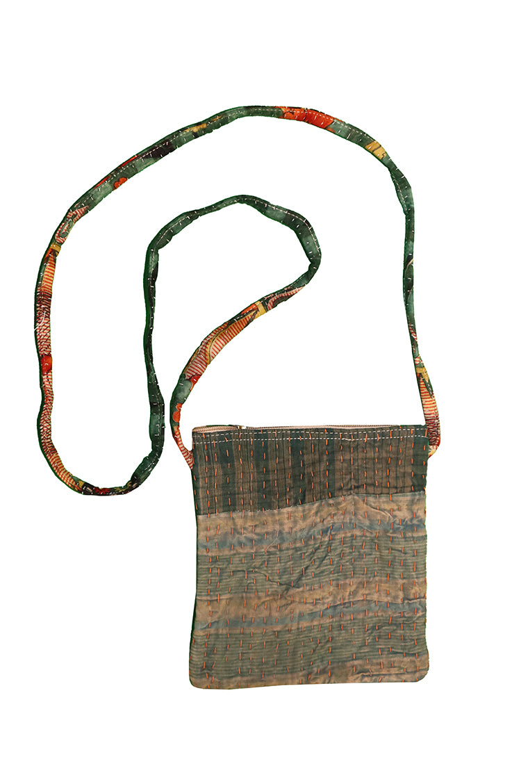 Kantha skråtaske 21*19 cm