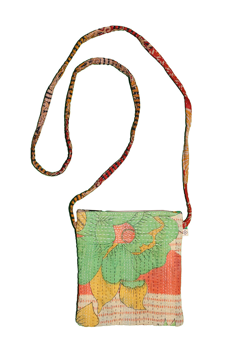 Kantha skråtaske 21*19 cm