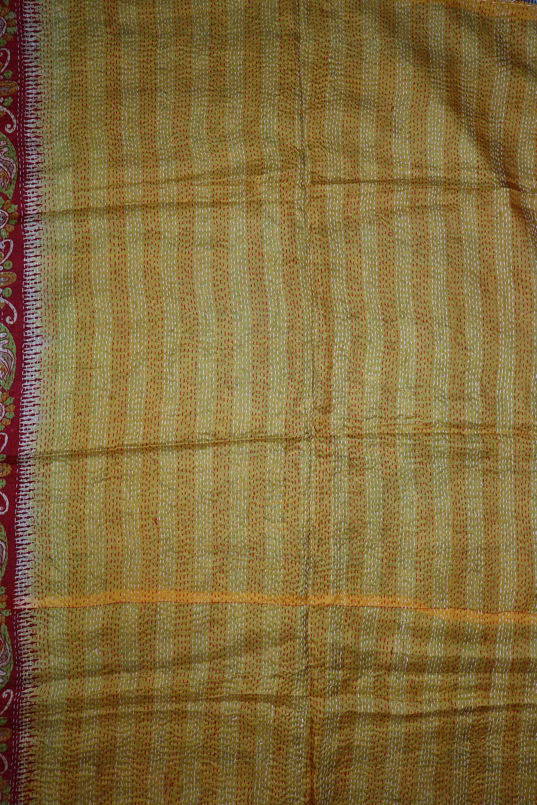 Sari kantha silk scarf 85*190 cm