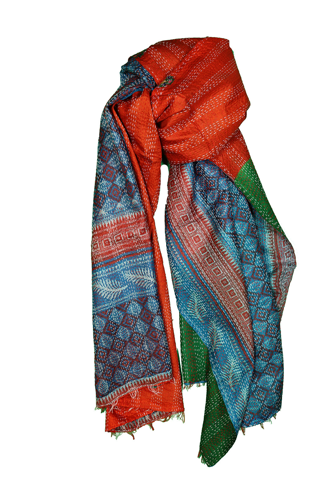 Sari kantha silk scarf 85*190 cm