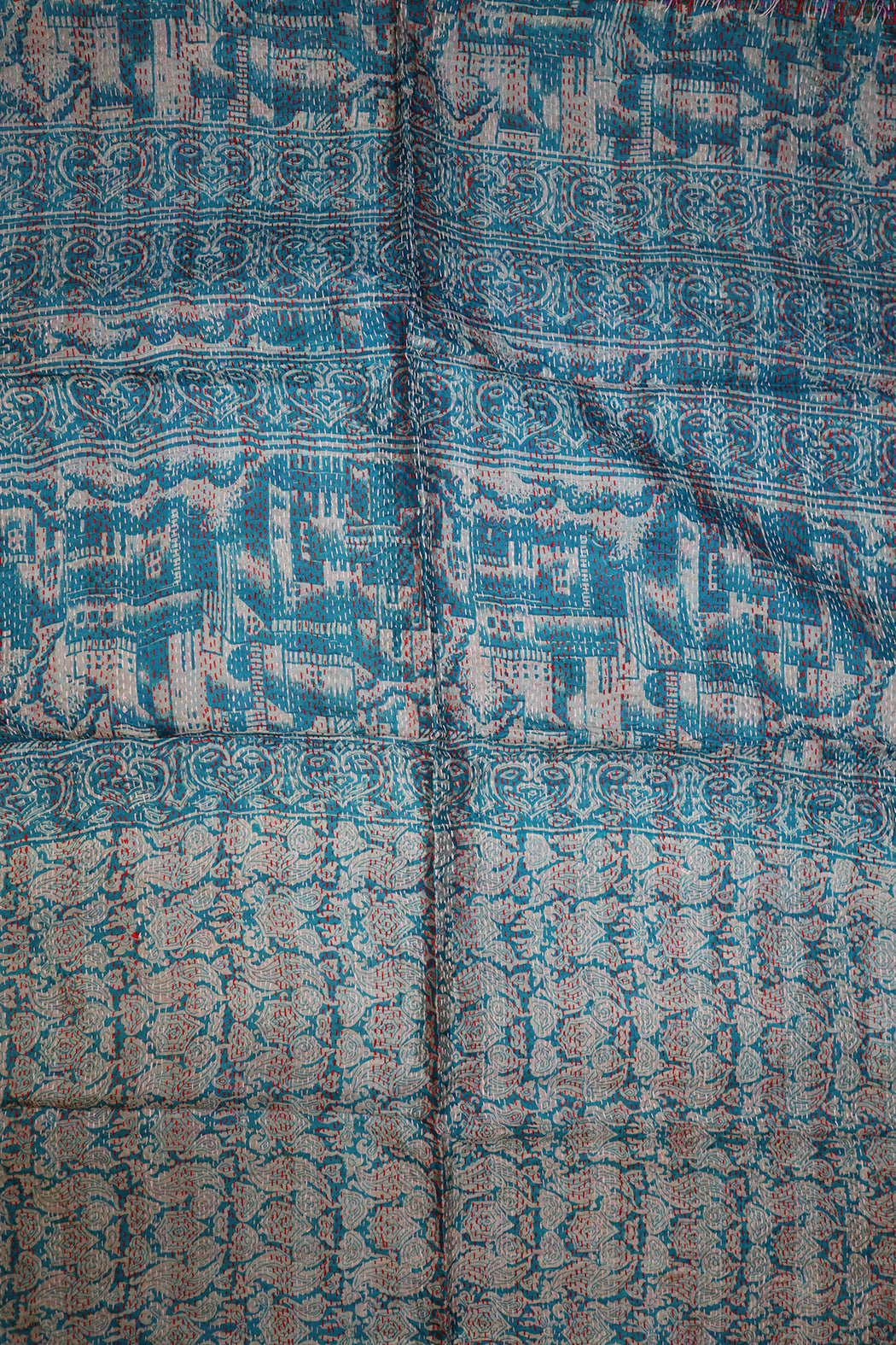 Sari kantha silk scarf 85*190 cm