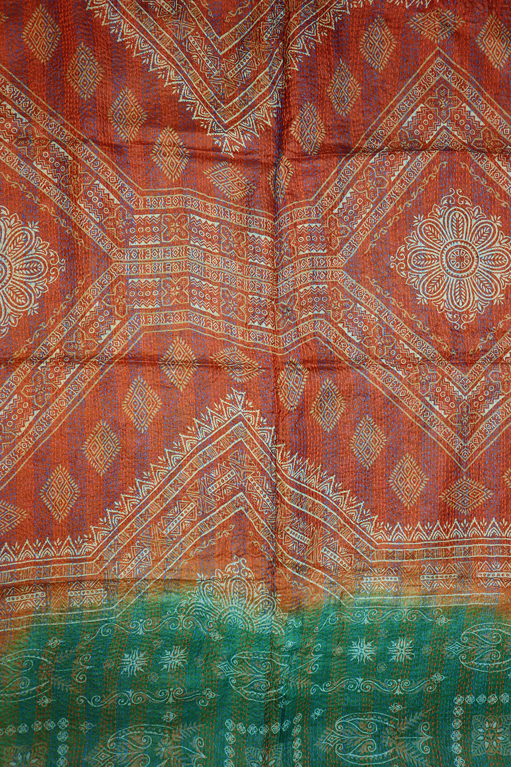 Sari kantha silk scarf 85*190 cm