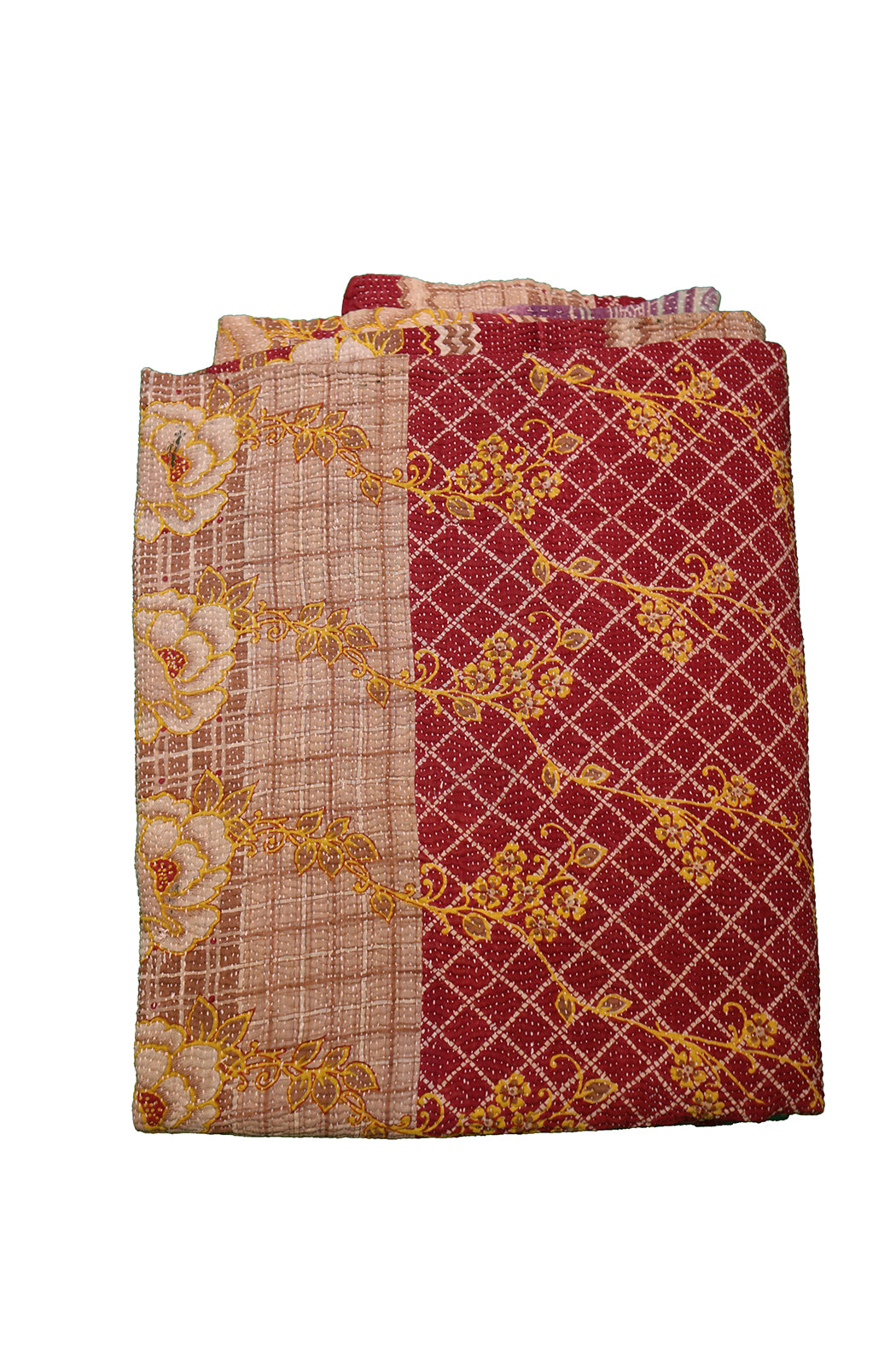 Kantha vintage tæppe – Håndsyet Recycled Bomuld | ca 210*140 cm | MASALA