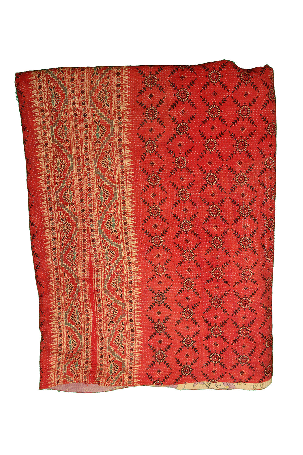 Kantha vintage tæppe – Håndsyet Recycled Bomuld | ca 210*140 cm | MASALA