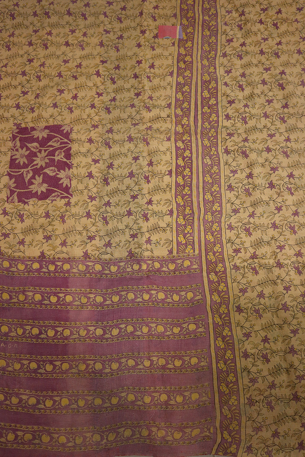 Kantha vintage tæppe – Håndsyet Recycled Bomuld | ca 210*140 cm | MASALA