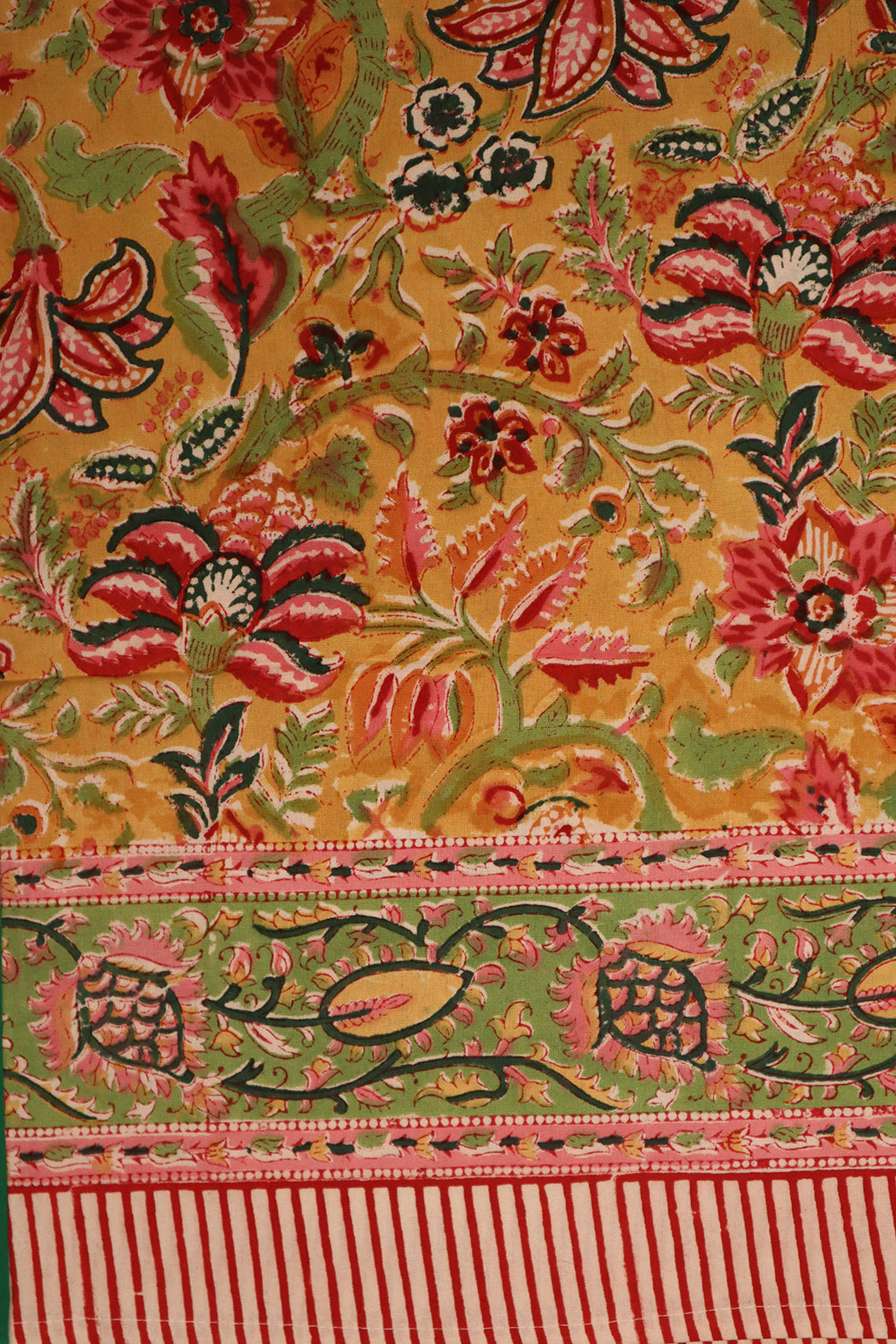 Tischdecke mit Blockdruck, 150 x 220 cm, Baumwolle