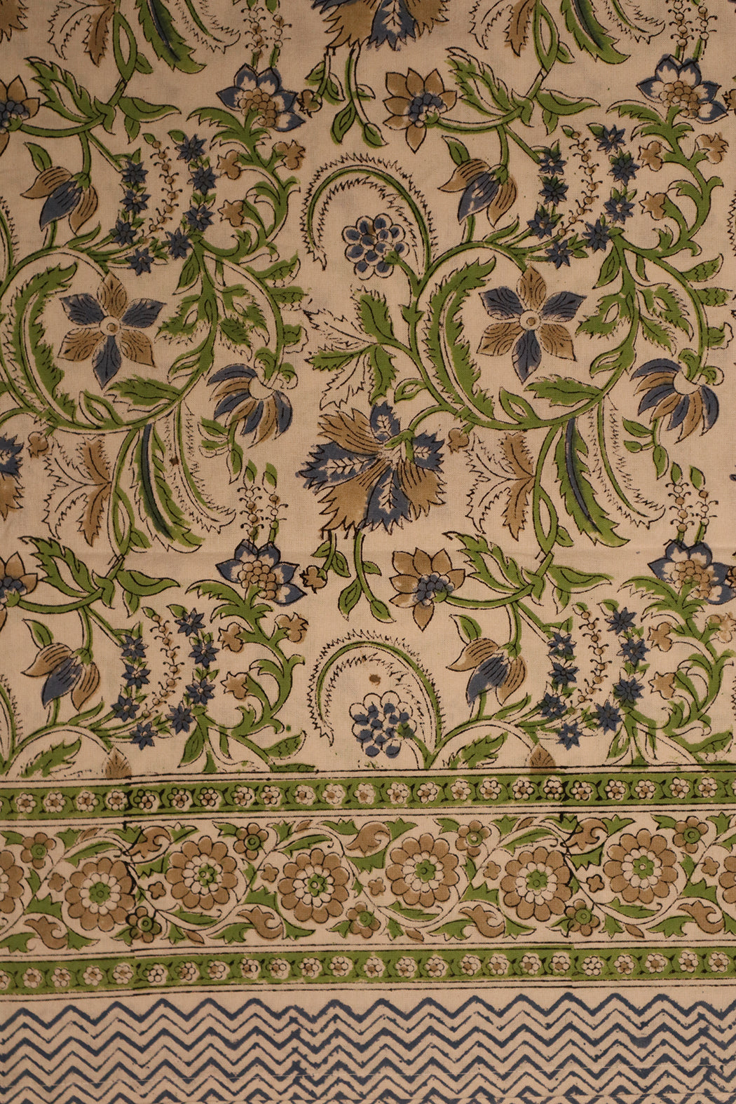 Tischdecke mit Blockdruck, 150 x 220 cm, Baumwolle