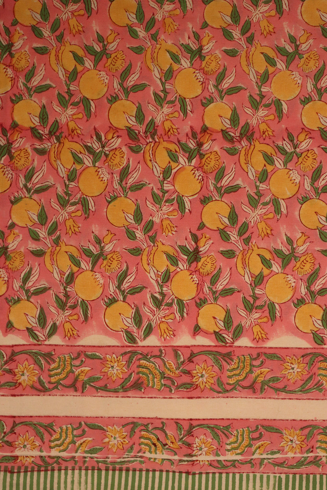 Tischdecke mit Blockdruck, 150 x 220 cm, Baumwolle