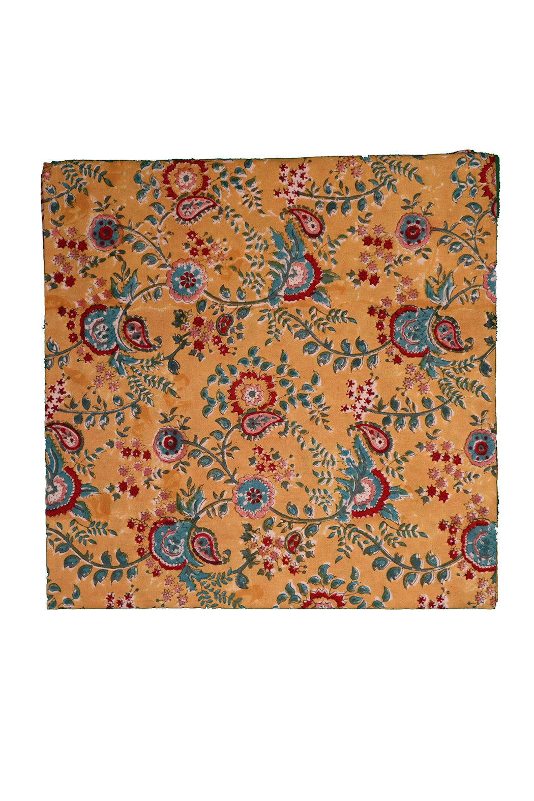 Tischdecke mit Blockdruck, 150 x 150 cm, Baumwolle