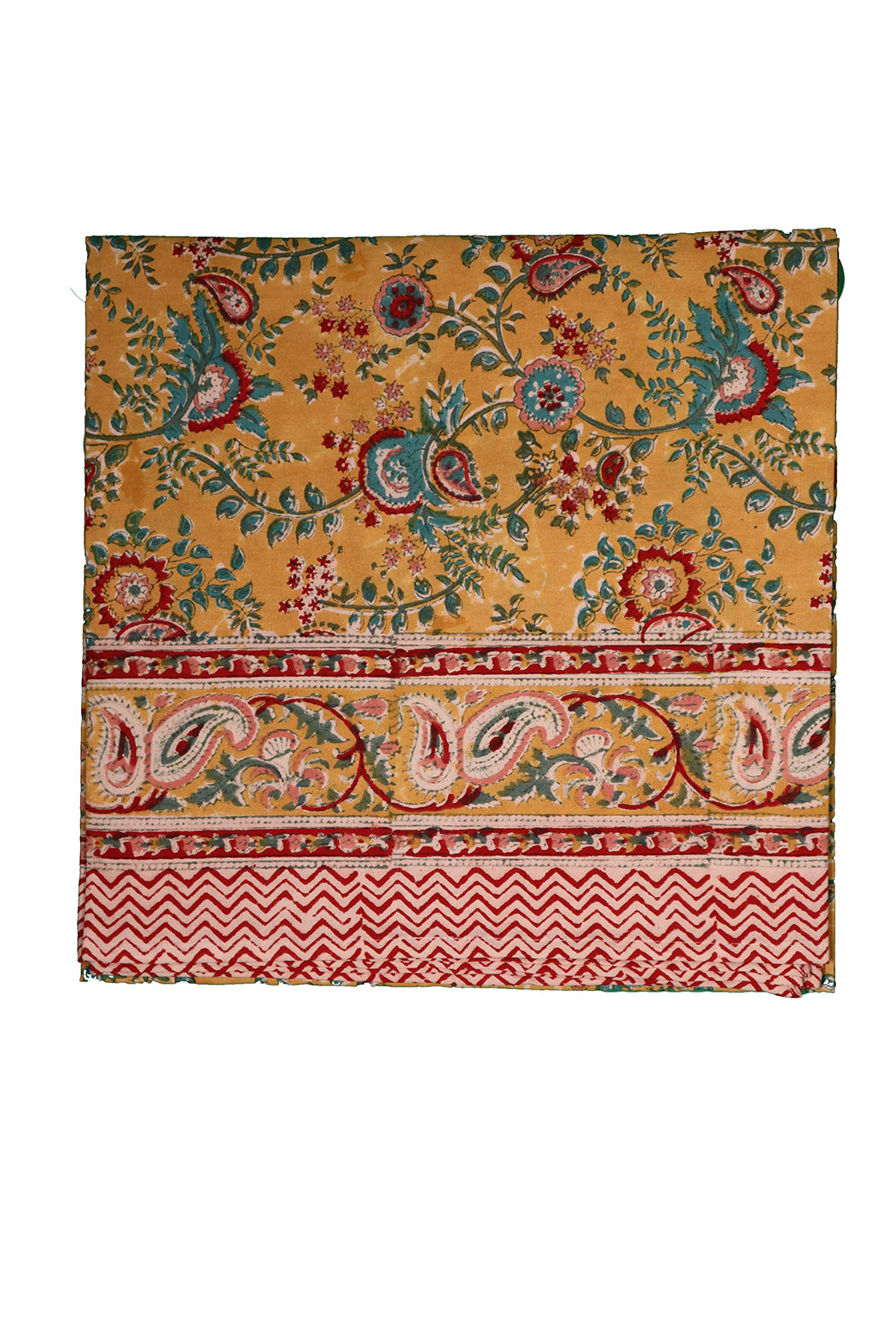 Tischdecke mit Blockdruck, 150 x 150 cm, Baumwolle