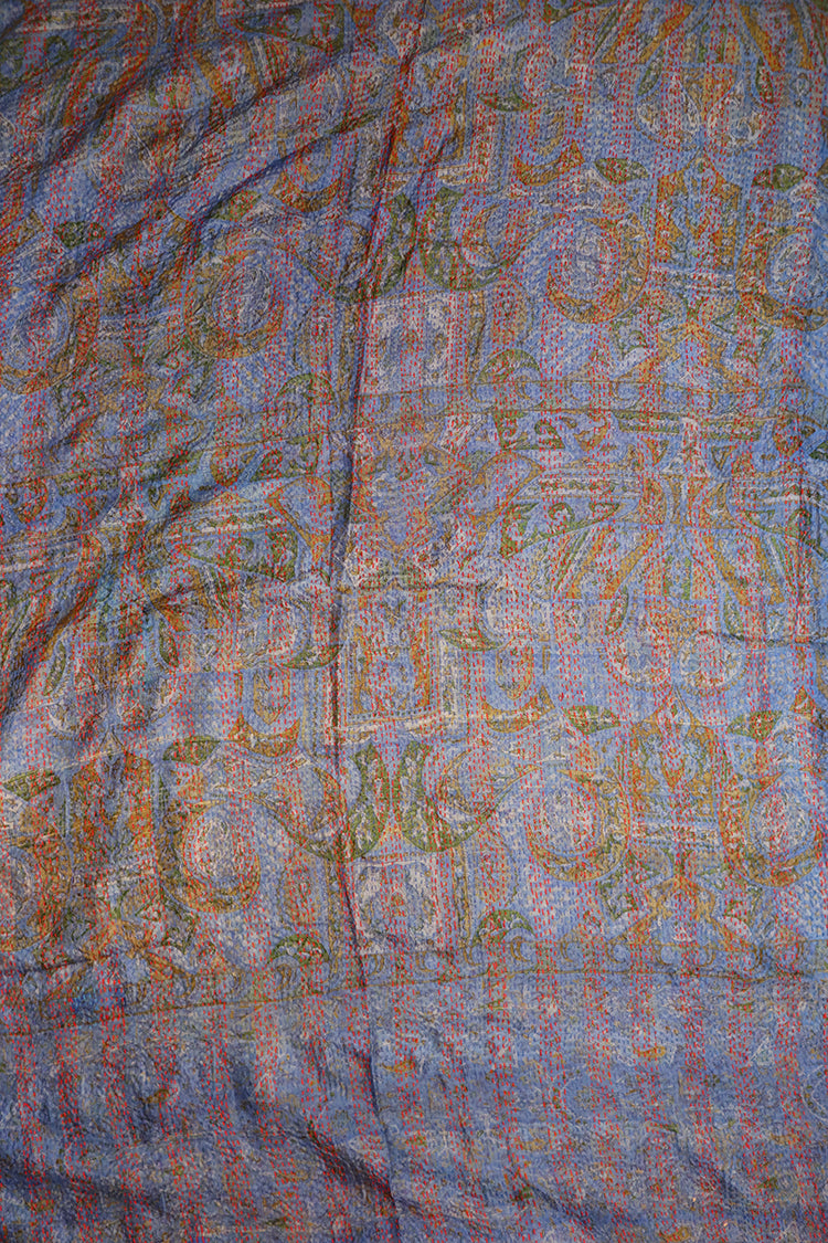 Sari kantha silke tørklæde 85*190 cm