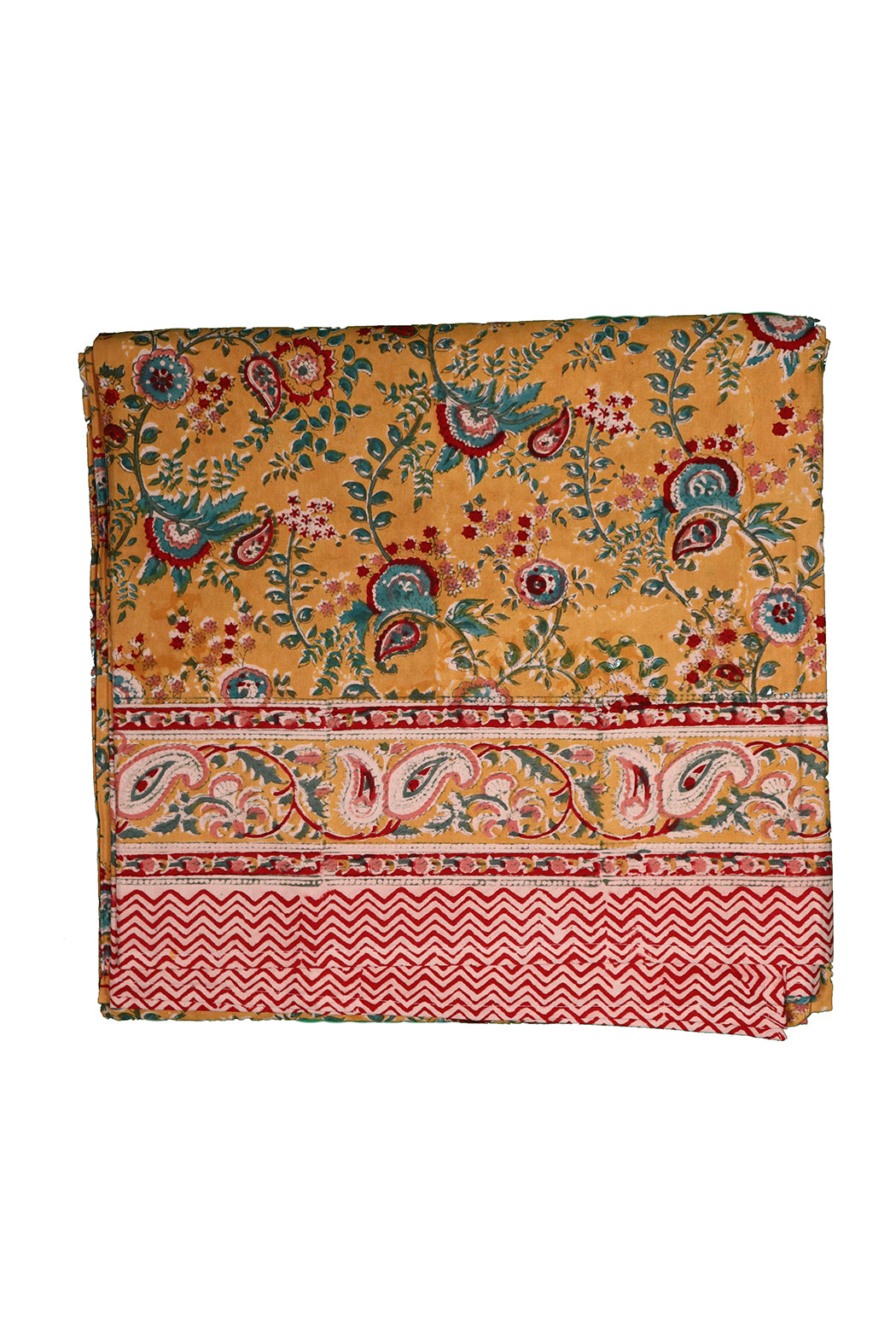 Tischdecke mit Blockdruck, 170 x 350 cm, Baumwolle