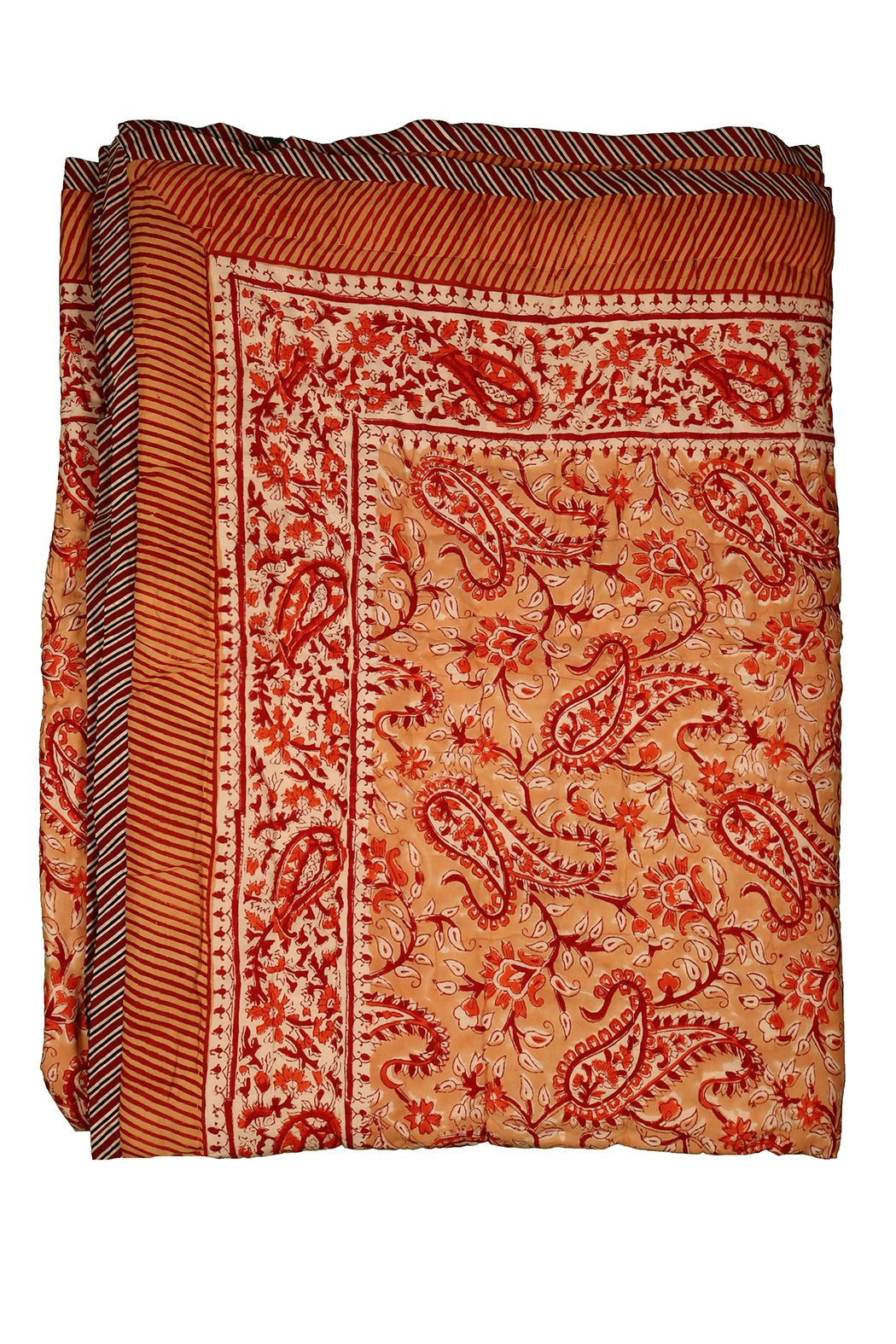 Gesteppte Decke mit Blockdruckmuster, 150 x 220 cm, blau, Baumwolle
