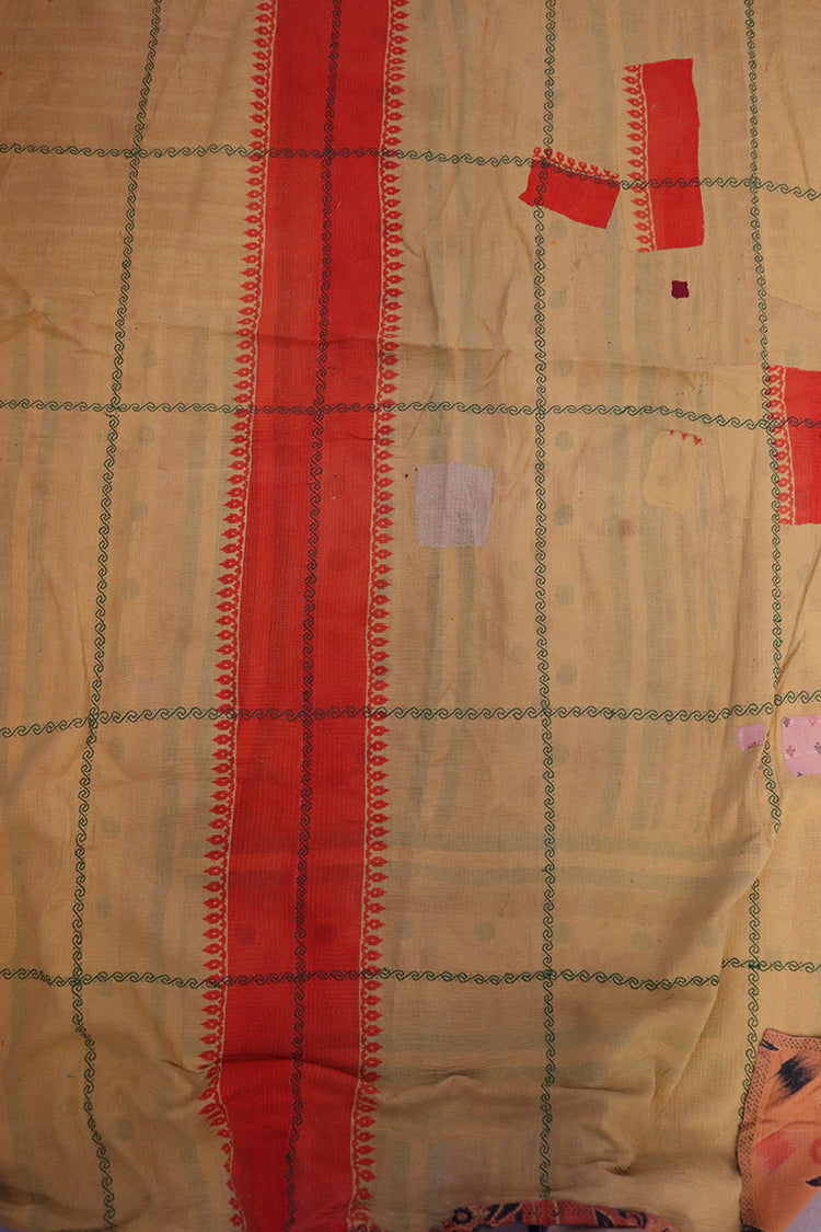 Kantha Vintage Teppich ca. 140x210 cm, Baumwolle