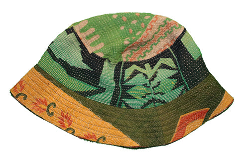 Sari kantha bucket hat