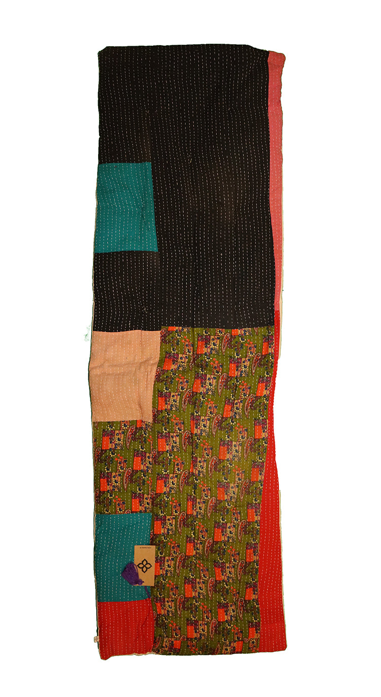 Kantha vintage bænkhynde 45*150 cm bomuld
