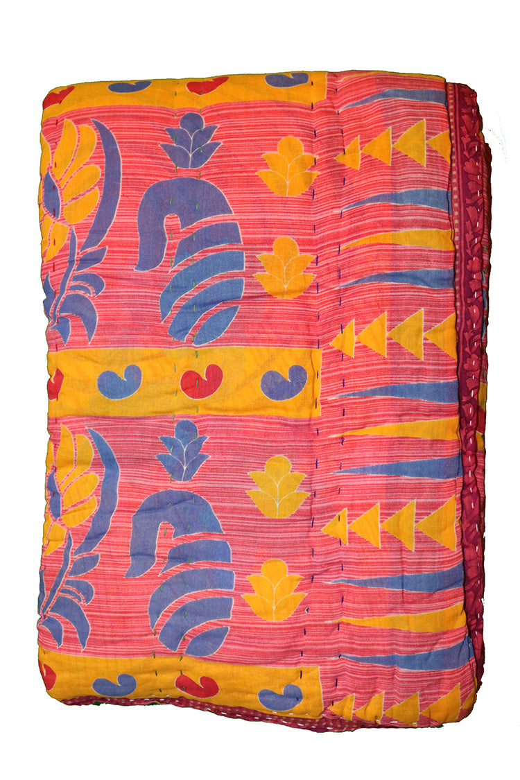Vintage sari quilt , bomuld 140x200 cm