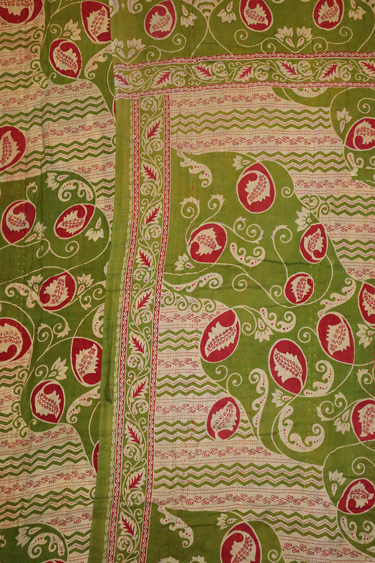 Vintage sari quilt , bomuld 140x200 cm