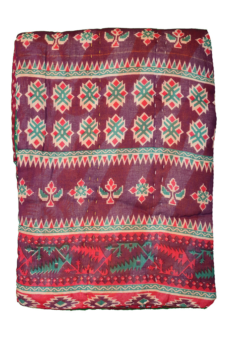 Vintage sari quilt, cotton 140x200 cm