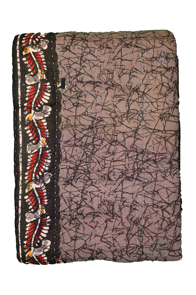 Vintage sari quilt , bomuld 140x200 cm