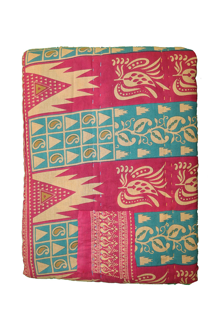Vintage sari quilt, cotton 140x200 cm