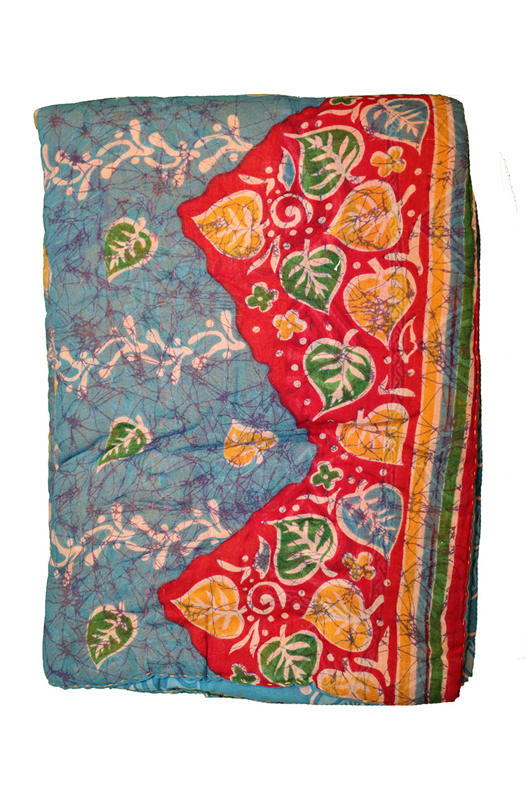 Vintage sari quilt, cotton 140x200 cm