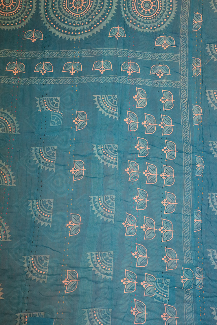 Vintage sari quilt, cotton 140x200 cm