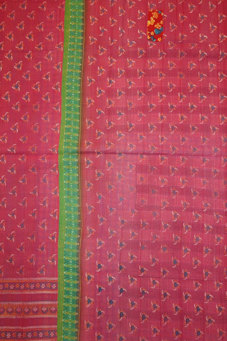 Kantha vintage tæppe ca 140x210 cm, bomuld