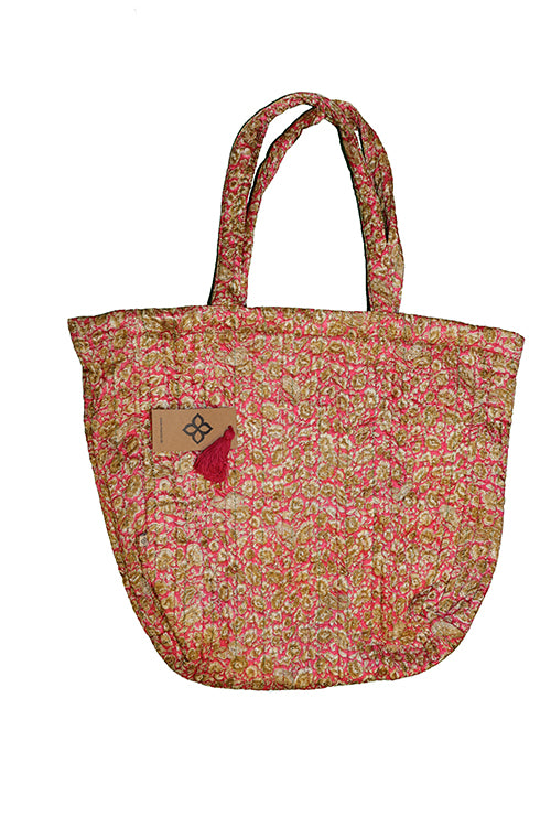 Quiltet silke shopper 38*44*14 cm