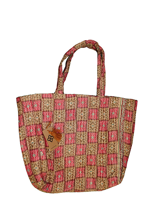 Quiltet silke shopper 38*44*14 cm