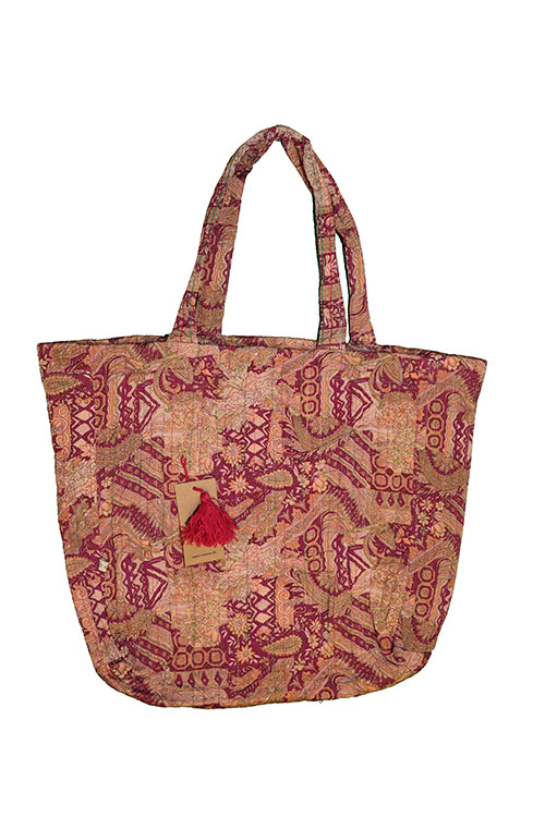 Quiltet silke shopper 38*44*14 cm