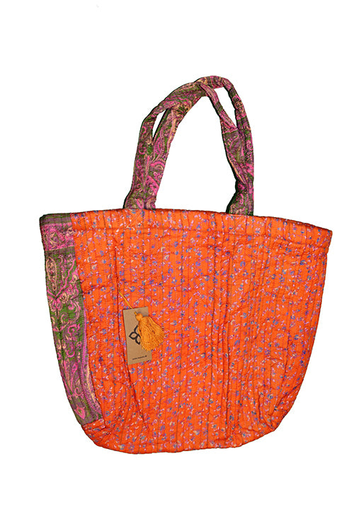 Quiltet silke shopper 38*44*14 cm