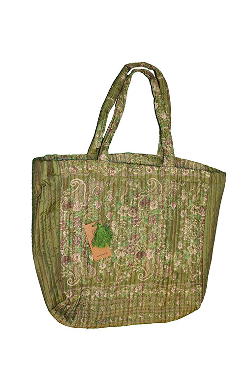 Quiltet silke shopper 38*44*14 cm