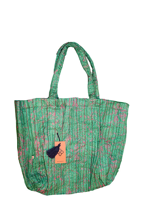 Quiltet silke shopper 38*44*14 cm