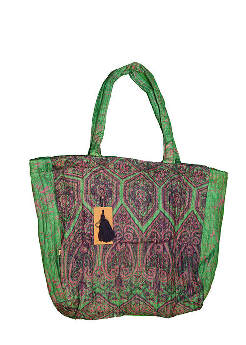 Gesteppter Shopper aus Seide 38*44*14 cm