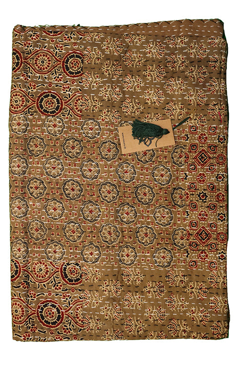 Kantha-Tagesdecke 270 x 220, Azrak-Druck