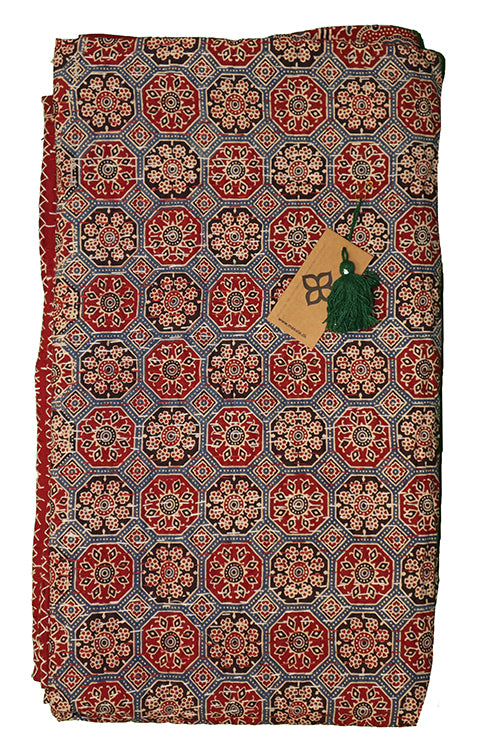 Kantha sengetæppe 270x220 , azrak print
