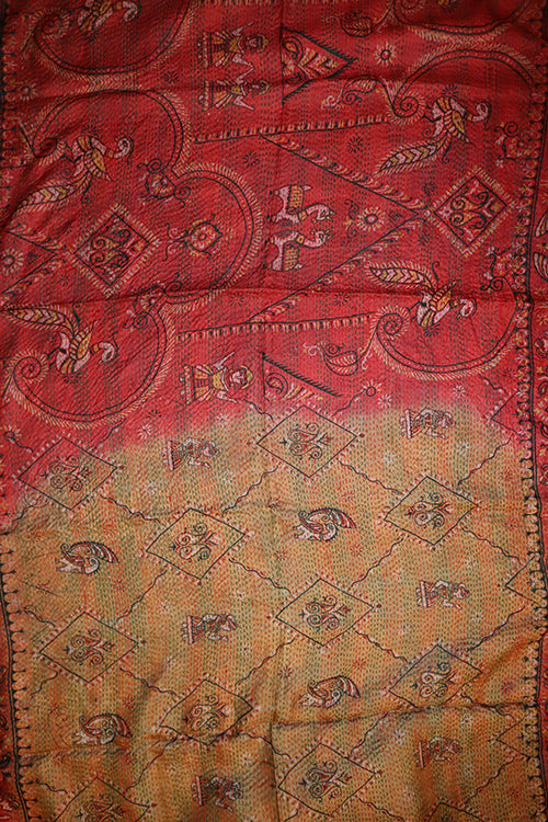 Sari kantha silke tørklæde 85*190 cm