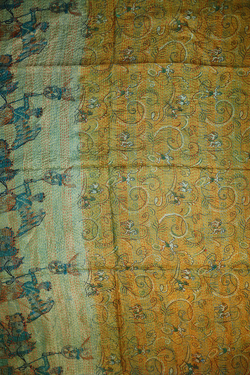 Sari kantha silke tørklæde 85*190 cm